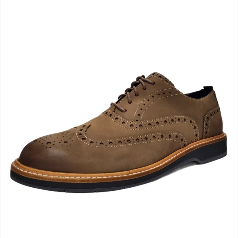 Cole Haan Morris Wingtip Oxford Taupe Brown Leather